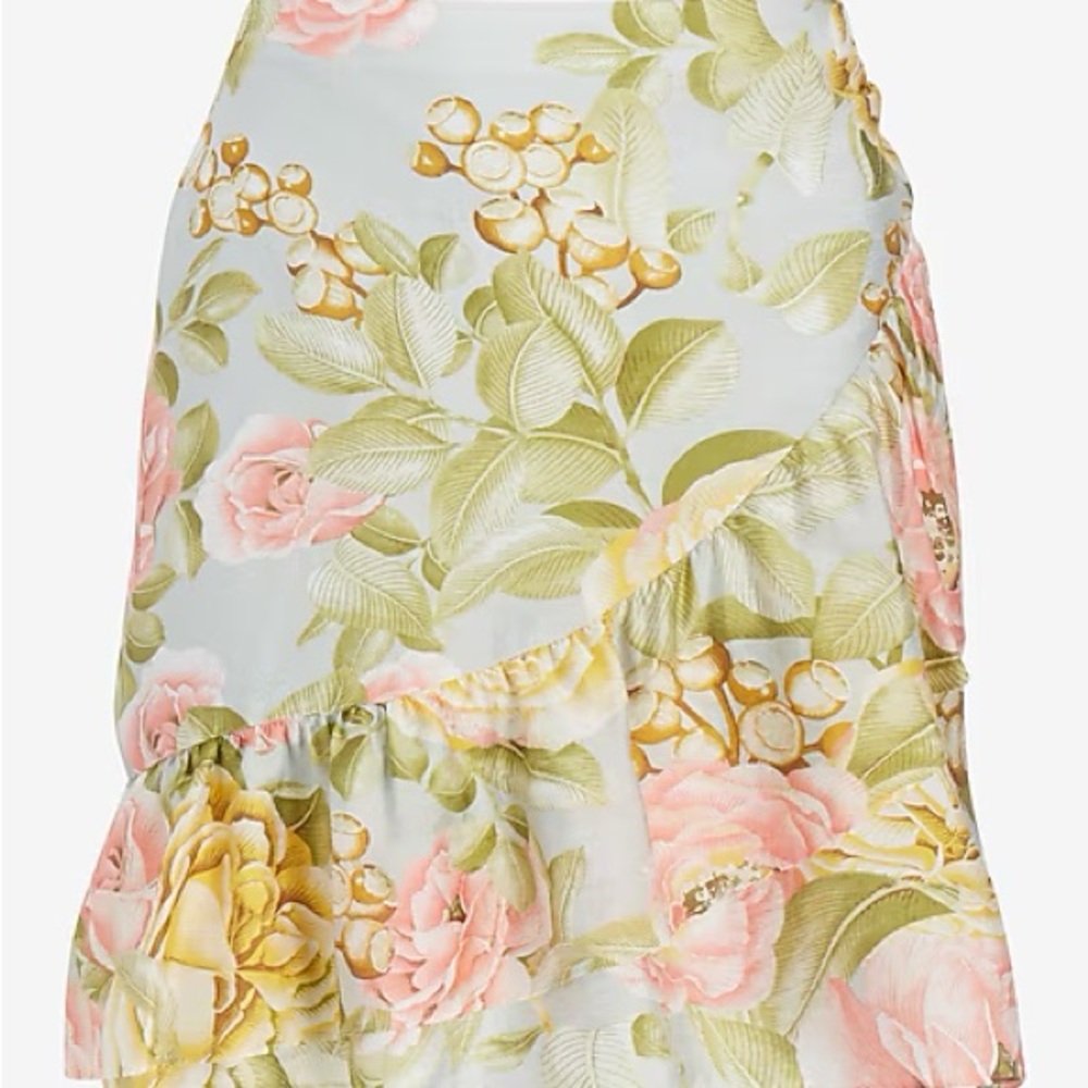 High Waisted Asymmetrical Ruffle
Mini Skirt